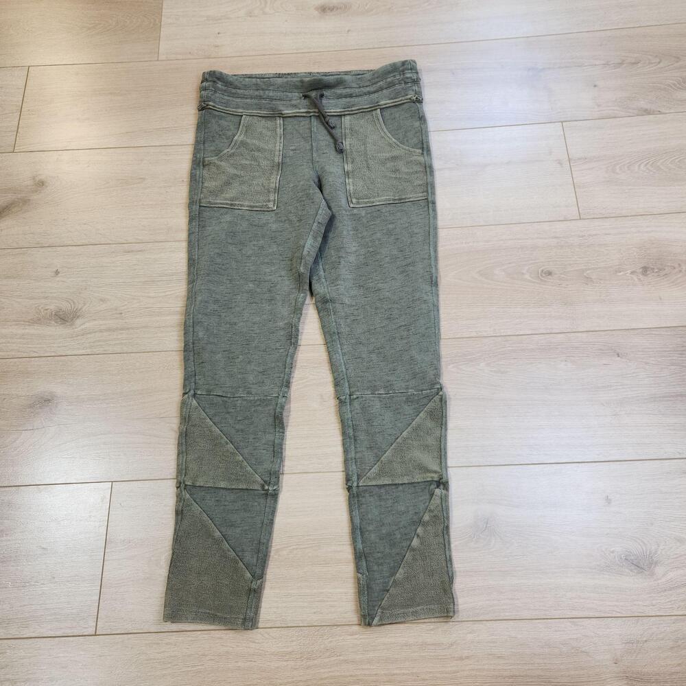 FP Movement Jogger Pants Womens Large Green French Terry Elastic Waist Stretch